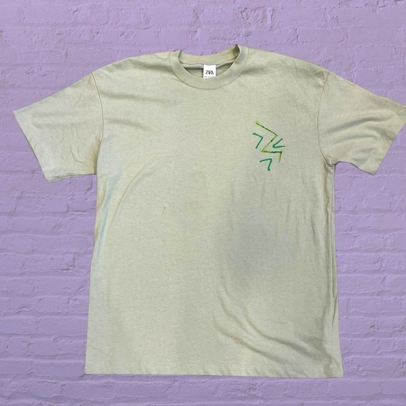 Zara oversized peace sign cotton tee small - Picture 3 of 8